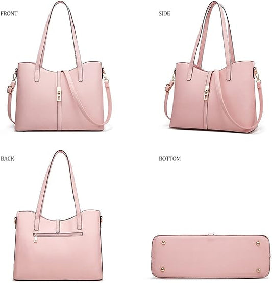 Women Fashion Handbags Wallet Tote Bag Shoulder Bag Top Handle Satchel Purse Set 4pcs